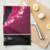 Mädchen Lacrosse Floating Hearts Geschirrtuch (Viertel Falte)