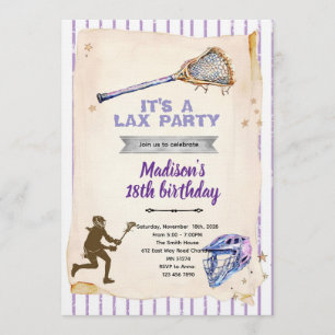 Mädchen Lacrosse-Party-Einladung Einladung