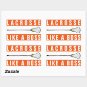Mädchen Lacrosse rechteckiger Aufkleber (Blatt)
