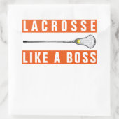 Mädchen Lacrosse rechteckiger Aufkleber (Tasche)