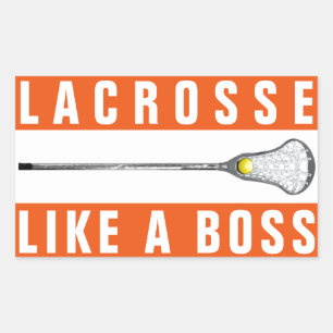 Mädchen Lacrosse rechteckiger Aufkleber