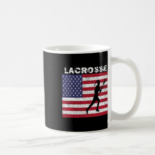Mädchen Lacrosse USA-Flagge T-Shirt abgenutzt Vint Kaffeetasse