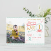 Mädchen-laden wilder Stammes- Foto-erster Einladung (Stehend Vorderseite)