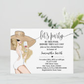 Mädchen Lasse Party nach Pool bevor ich Brautparty Einladung (Stehend Vorderseite)