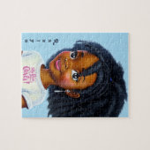 Mädchen Lauf die Welt Personalisiertes Puzzle (Horizontal)