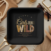 Mädchen laufen wild Safari Junggesellinnenabschied Pappteller