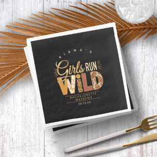 Mädchen laufen wild Safari Junggesellinnenabschied Serviette