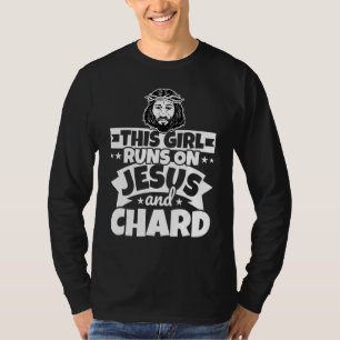 Mädchen läuft auf Jesus und chard T-Shirt