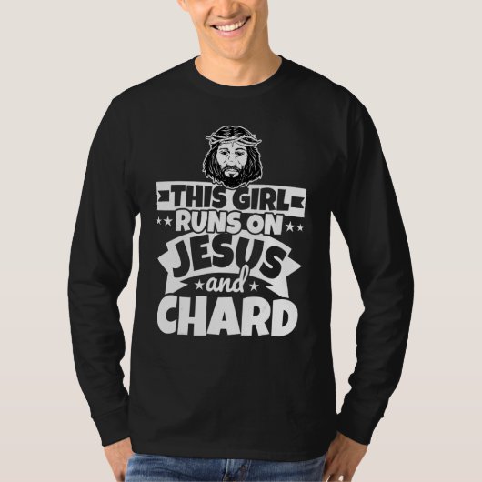 Mädchen läuft auf Jesus und chard T-Shirt (Vorderseite)
