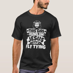 Mädchen läuft auf Jesus und fliegt zu binden T-Shirt