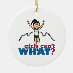 Mädchen läuft in Grün Keramikornament