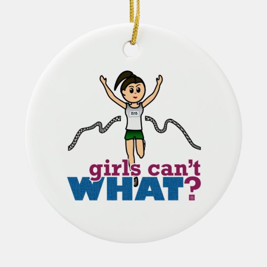 Mädchen läuft in Grün Keramikornament (Vorne)