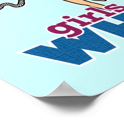 Mädchen läuft in Rot Poster (Ecke)