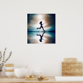 Mädchen läuft. poster (Küche)