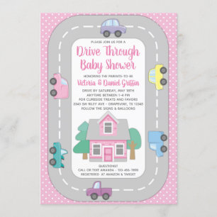 Mädchen-Laufwerk durch Babydusche Einladung