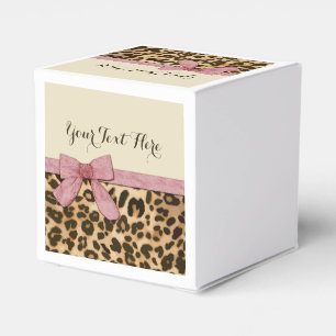 Mädchen-Leopard-Druck-Baby-Rosa-Bogen Geschenkschachtel