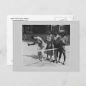 Mädchen lernen Tennis zu spielen Postkarte (Vorne/Hinten)