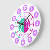 Mädchen lernen Zeit lila Pfeffermauer zu erzählen Große Wanduhr (Winkel)