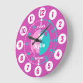 Mädchen lernen Zeitrosa-Uhr Große Wanduhr (Winkel)