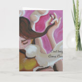 Mädchen lesen ein Buch und siamesische Katze Karte (Rückseite)