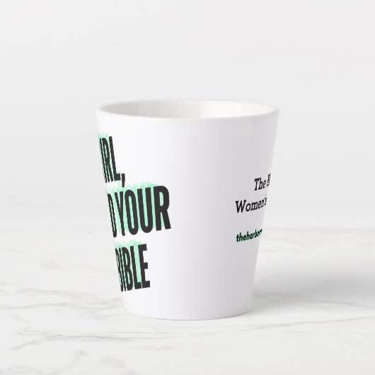 Mädchen, lesen Sie Ihre Bibel, Latte Tasse (Vorderseite)