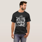 Mädchen Liebe Backen und Wein T-Shirt (Vorne ganz)