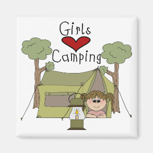 Mädchen-Liebe-Camping Magnet