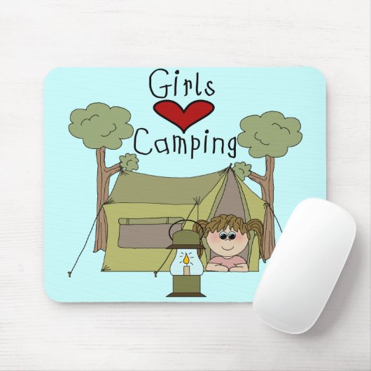 Mädchen-Liebe-Camping Mousepad (Mit Mouse)