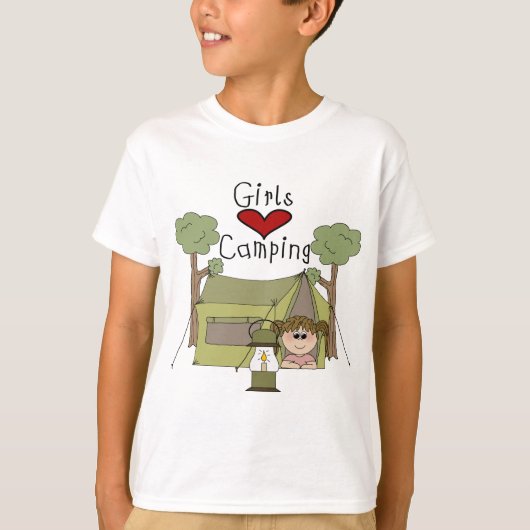 Mädchen-Liebe-Camping T-Shirt (Vorderseite)