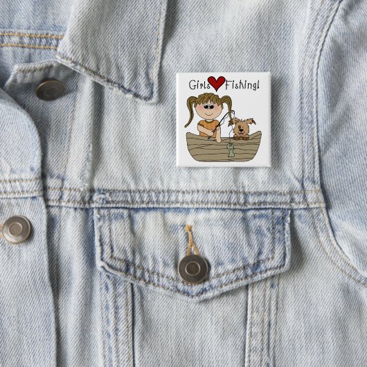 Mädchen-Liebe-Fischerei Button (Beispiel)