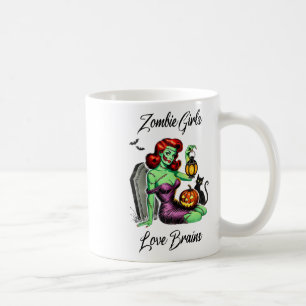 Mädchen Liebe Gehirne Retro Vintages Button-up Ner Kaffeetasse