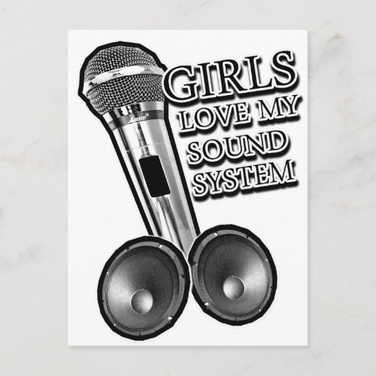 Mädchen Liebe mein SOUND SYSTEM Postkarte (Vorderseite)