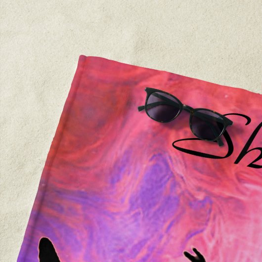 Mädchen "Liebe zu tanzen" Rosa und Lila Badetuch (Beispiel)