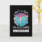 Mädchen, Lieben Chubby Unicorns Rhino Karte (Gelbe Blume)