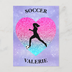 Mädchen lieben Fußball Postkarte