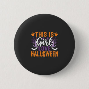 Mädchen Lieben Halloween-Geister-Design_1 Button