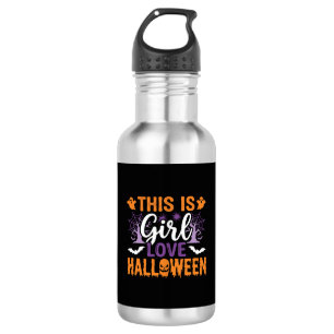 Mädchen Lieben Halloween-Geister-Design_1 Edelstahlflasche