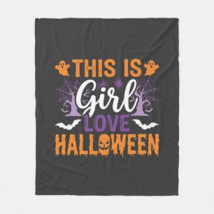 Mädchen Lieben Halloween-Geister-Design_1 Fleecedecke