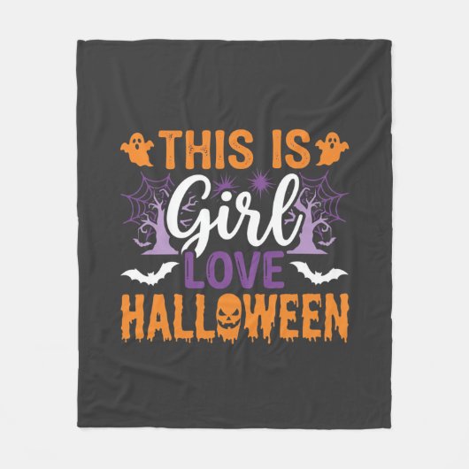 Mädchen Lieben Halloween-Geister-Design_1 Fleecedecke (Vorderseite)