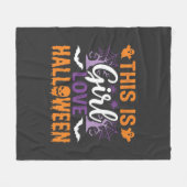 Mädchen Lieben Halloween-Geister-Design_1 Fleecedecke (Vorderseite (Horizontal))