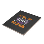 Mädchen Lieben Halloween-Geister-Design_1 Fliese (Seite)