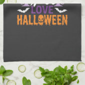 Mädchen Lieben Halloween-Geister-Design_1 Geschirrtuch (Gefaltet)