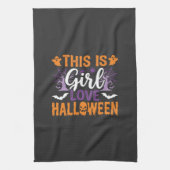 Mädchen Lieben Halloween-Geister-Design_1 Geschirrtuch (Vertikal)