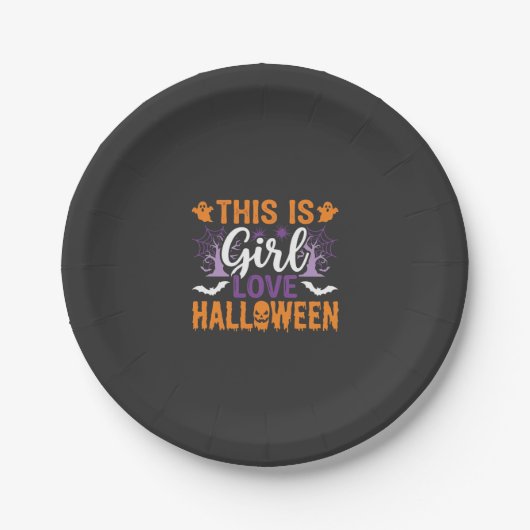 Mädchen Lieben Halloween-Geister-Design_1 Pappteller (Vorderseite)