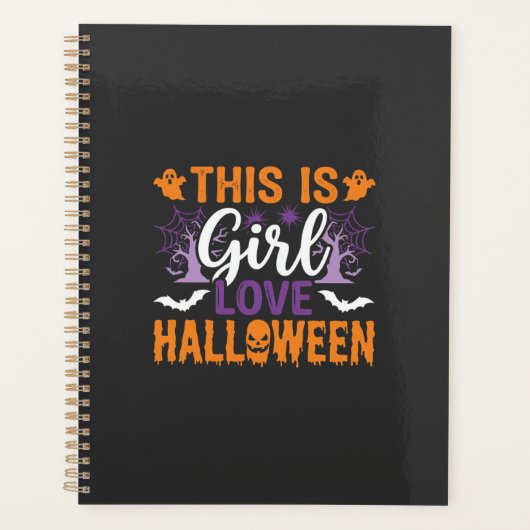 Mädchen Lieben Halloween-Geister-Design_1 Planer (Vorderseite)