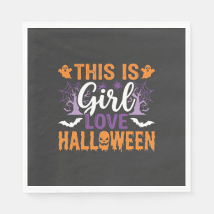 Mädchen Lieben Halloween-Geister-Design_1 Serviette