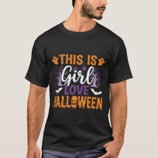 Mädchen Lieben Halloween-Geister-Design_1 T-Shirt