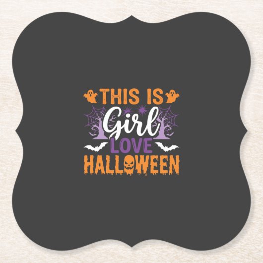 Mädchen Lieben Halloween-Geister-Design_1 Untersetzer (Vorderseite)
