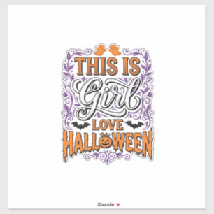 Mädchen Lieben Halloween Vintage Süße Gruselige Sh Aufkleber