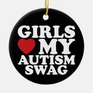 Mädchen lieben mein Autismus-Swag-Awareness-Herz Keramik Ornament